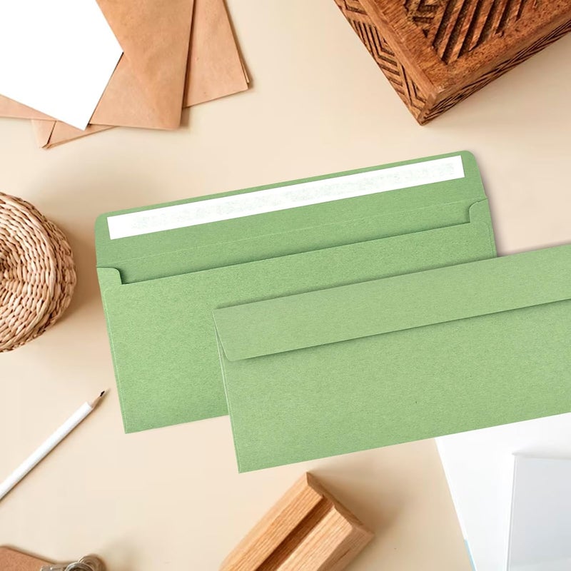 Horchen Green #10 Envelopes 100 Count Self Seal Envelopes Red for Business,Invitations Windowless Business Envelopes, - Image 4